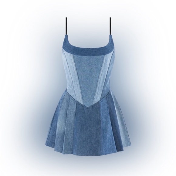 NWT EB Denim Polka Dress - Picture 8 of 11